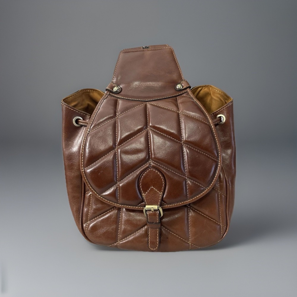 Patricia Nash Saddle Bag Italia Sling Quilted Oil Waxed Leather Westernโ READ